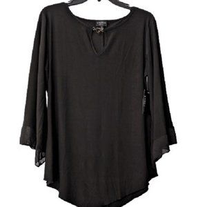Stitch Collection Black Bell Sleeve Top SZ Med NWT